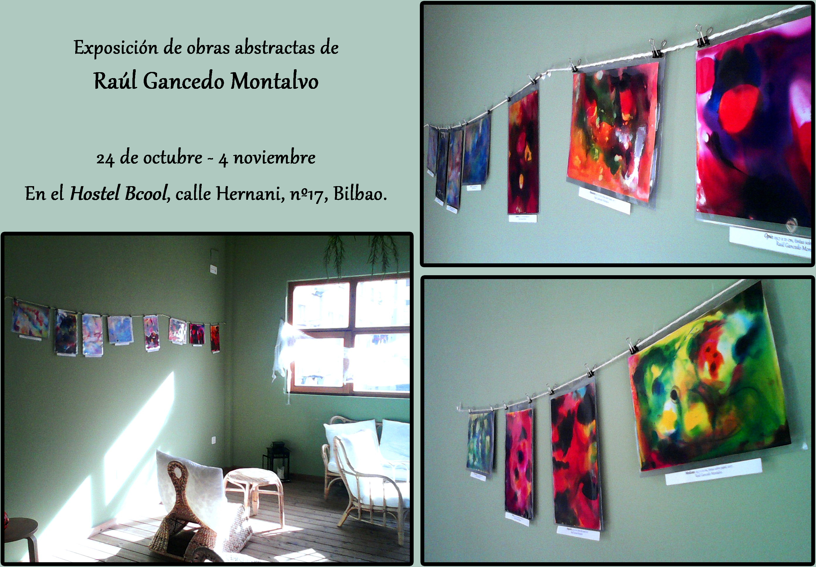 Exposición de Raúl en el Hostel Bcool