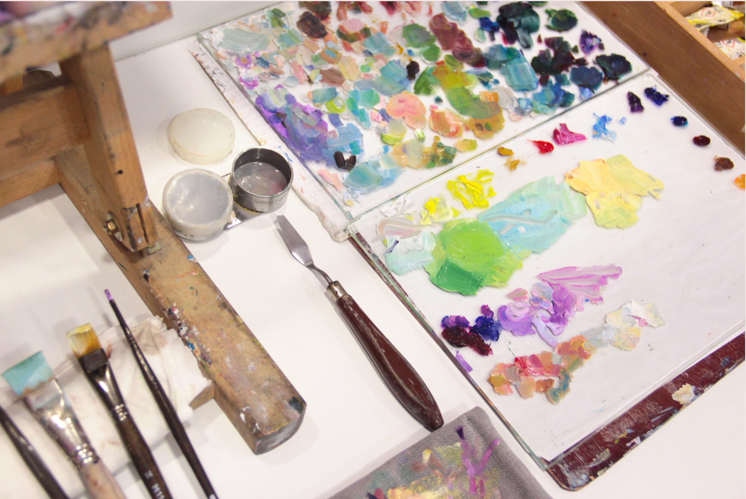 paleta de pintura al óleo